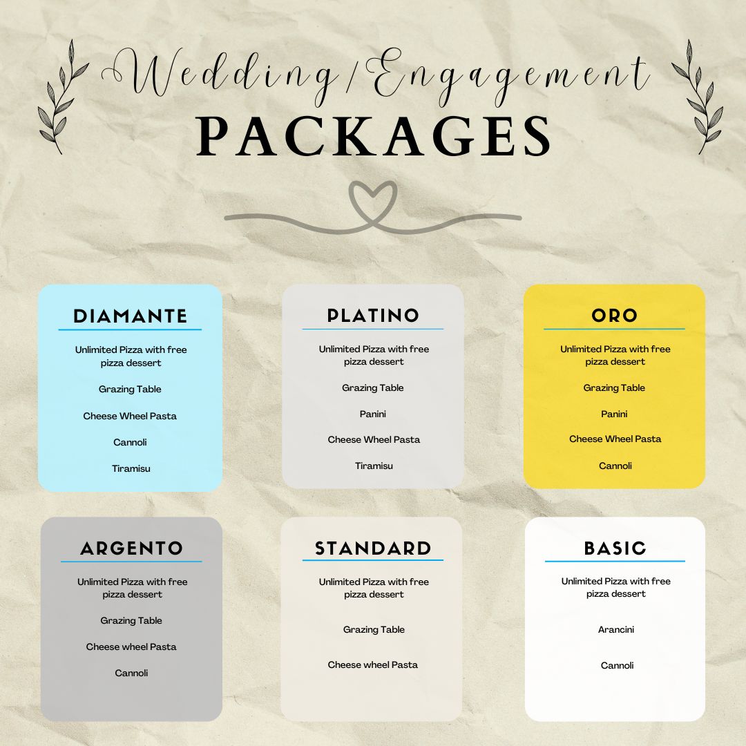 Just Naples | Wedding Engagement Catering Packages